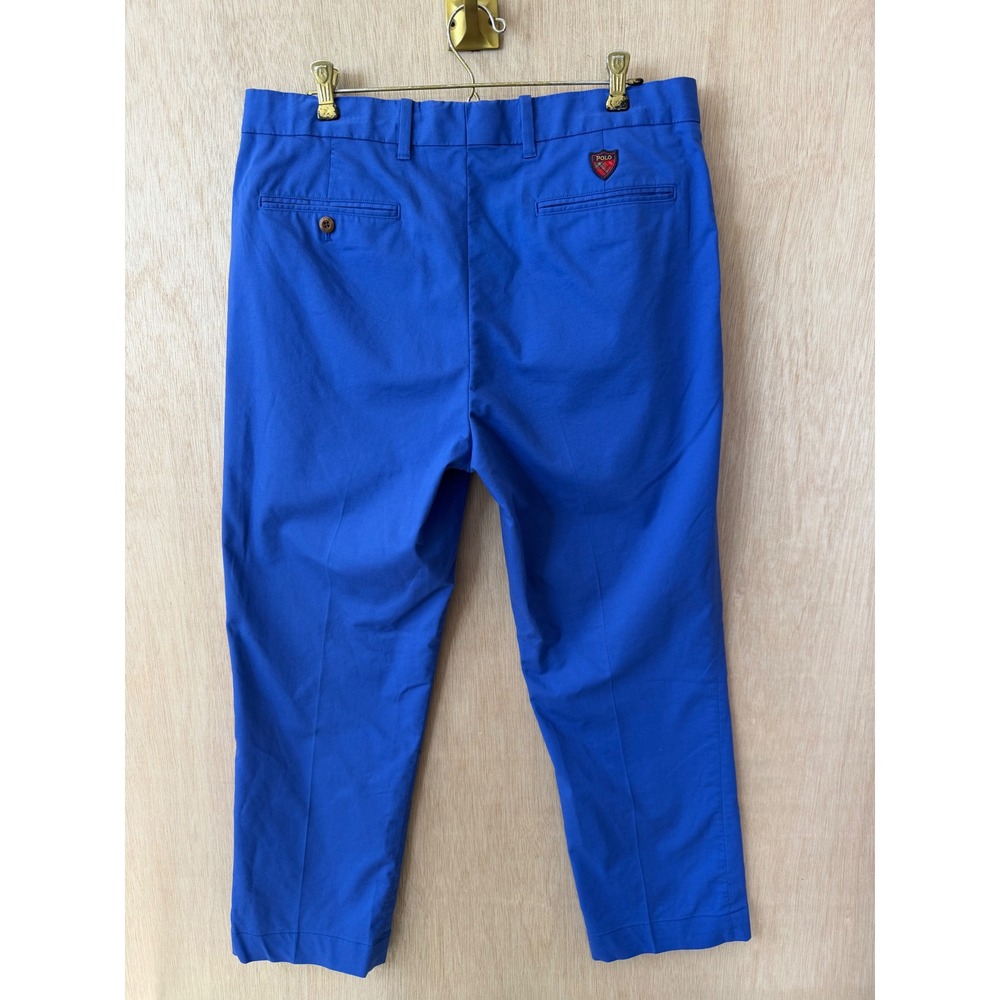 Polo Ralph Lauren Mens Royal Blue Cotton Twill Stretch Chino Pants 35x26 - Picture 4 of 5